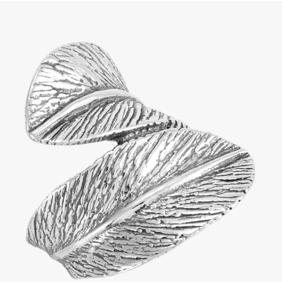 925 Sterling silver "curled leaf" ring size 10 - Picture 4 of 5